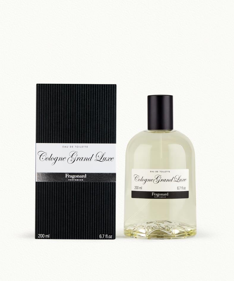 Fragonard Cologne Grand Luxe Eau de Toilette 200ml spray bottle on white background