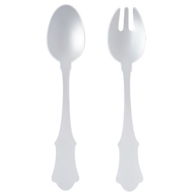 Old Fashion Honorine Salad Serving Spoon Set | White