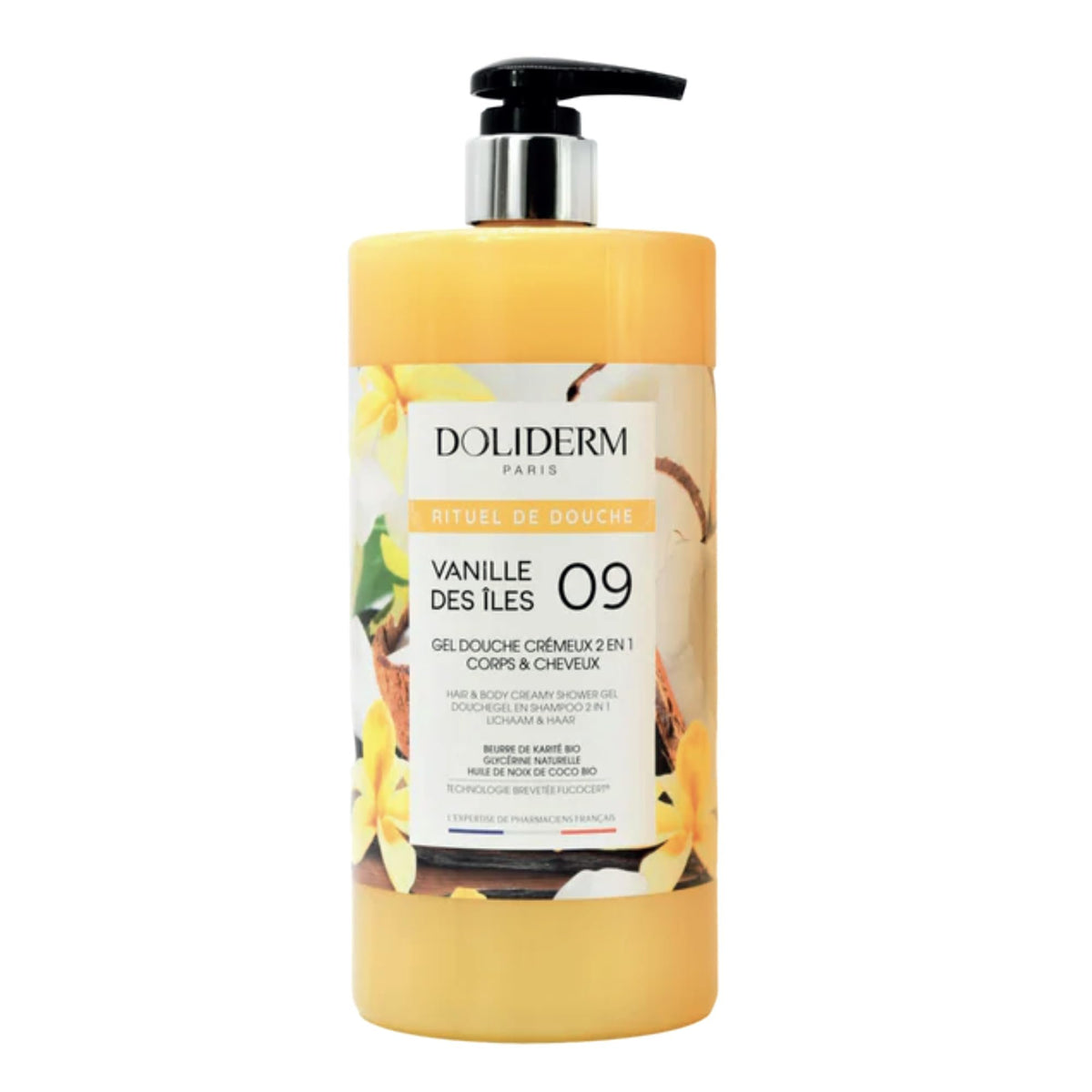 Doliderm Paris - Creamy Shower Gel, 33.8 Fl Oz (Island Vanilla)