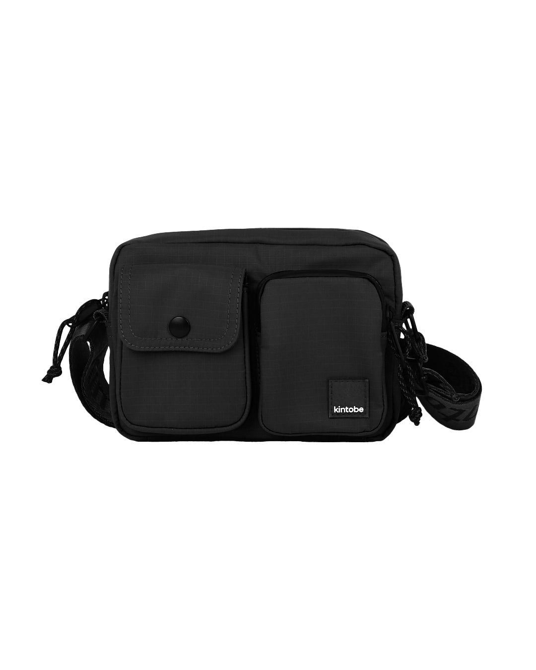 Kintobe Mini Miles black crossbody bag in recycled nylon – compact 1 liter sustainable water-repellent daily carry