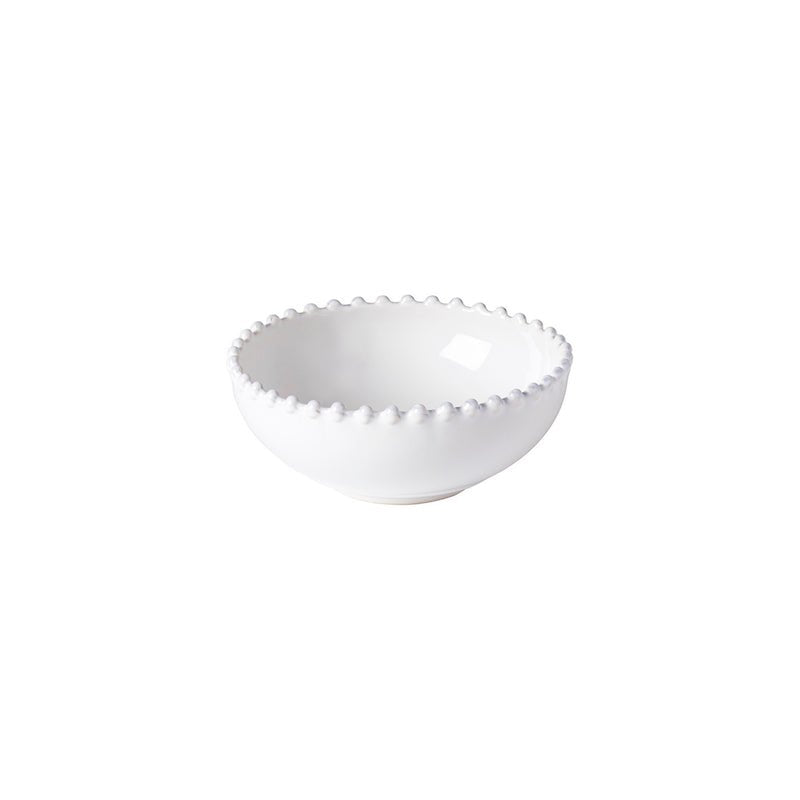 Costa Nova Pearl Low Bowl White Handcrafted Stoneware 5.75" Diameter, 12 oz Dinnerware