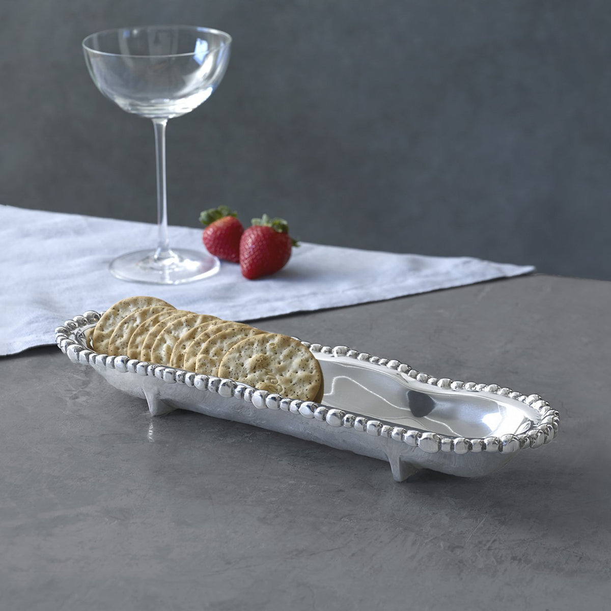 Beatriz Ball ORGANIC PEARL Cracker Tray | Aluminum Alloy | 12"