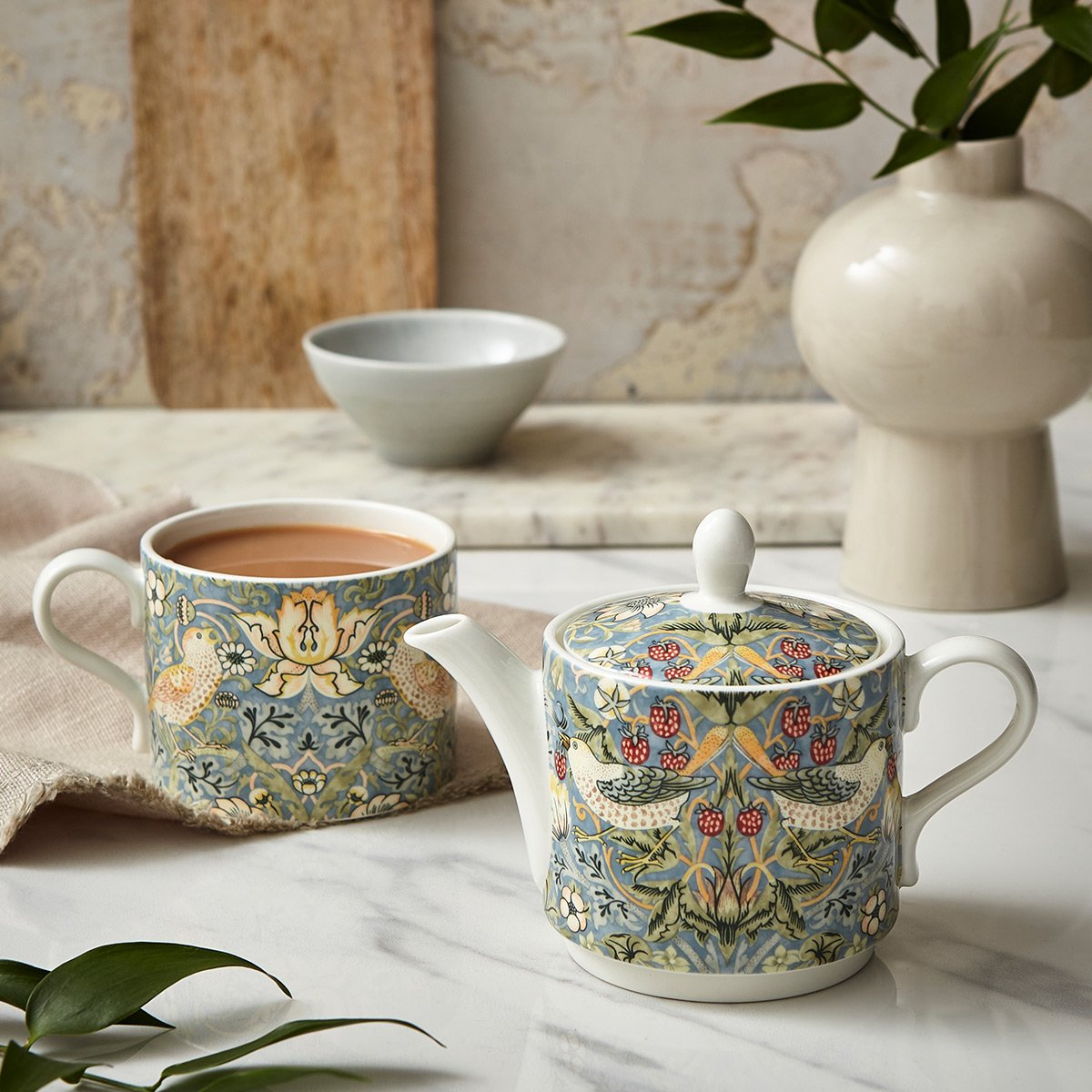 Morris & Co. Strawberry Thief Tea Set for One
