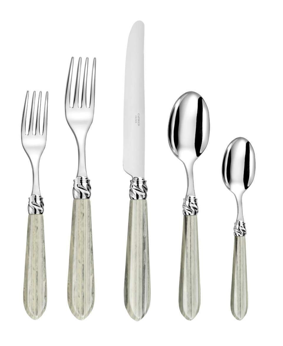 Capdeco Diana Flatware Set 5 Piece Place Setting | Marble