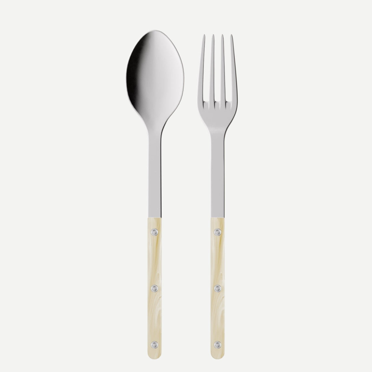 Sabre Paris Bistrot horn serving fork and spoon set, 10.6 inch