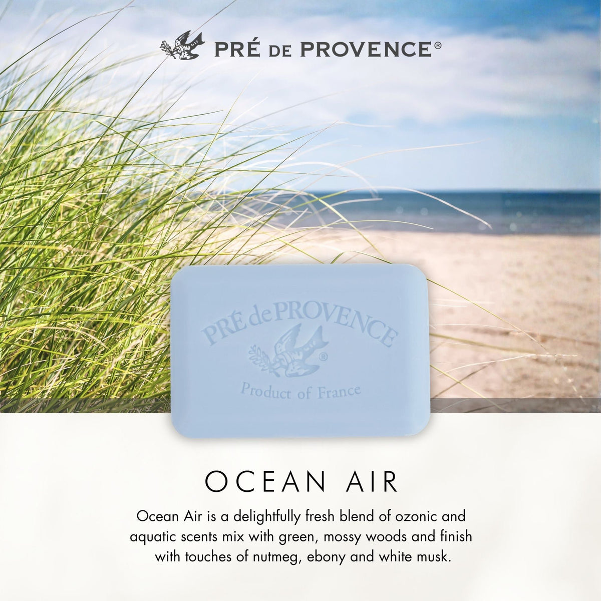 Pre de Provence Ocean Air Soap Bar Quad-Milled Shea Butter | Set of 12