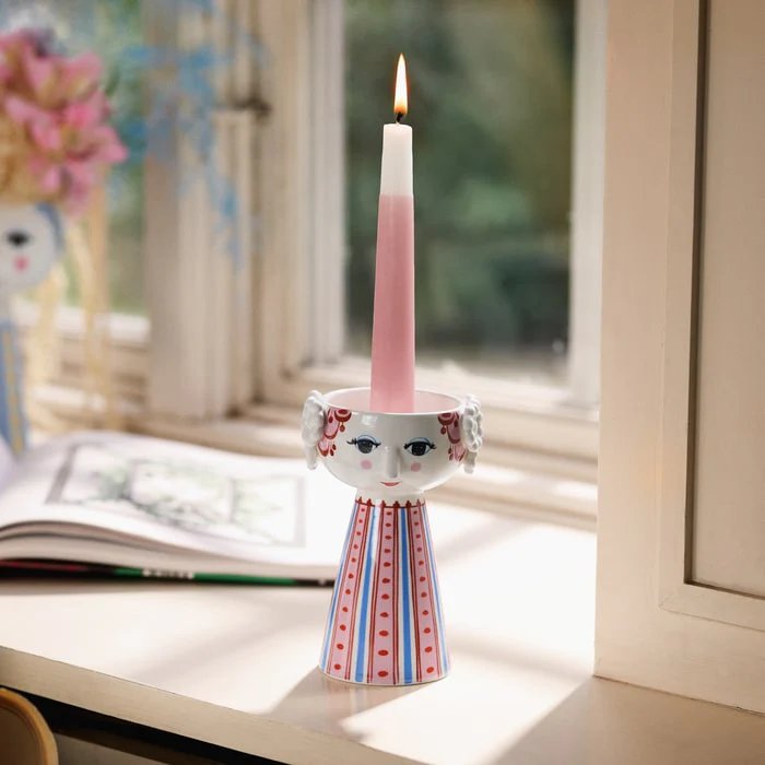Scandinavian Eva Candleholder Red Whimsical Design