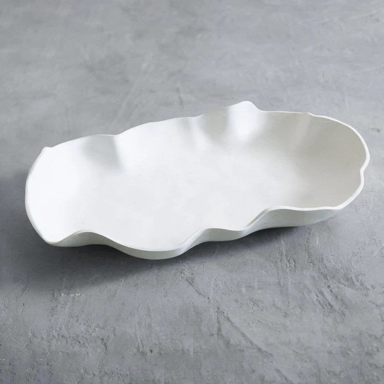 Beatriz Ball Vida Nube Large Platter Luxury White Melamine | Multipurpose Serving Dish Outdoor Indoor