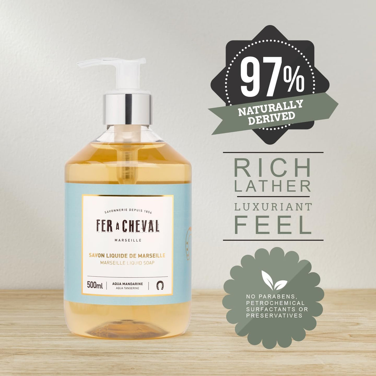 Fer a Cheval Marseille Liquid Soap Natural Vegetable Oil based | 500ml