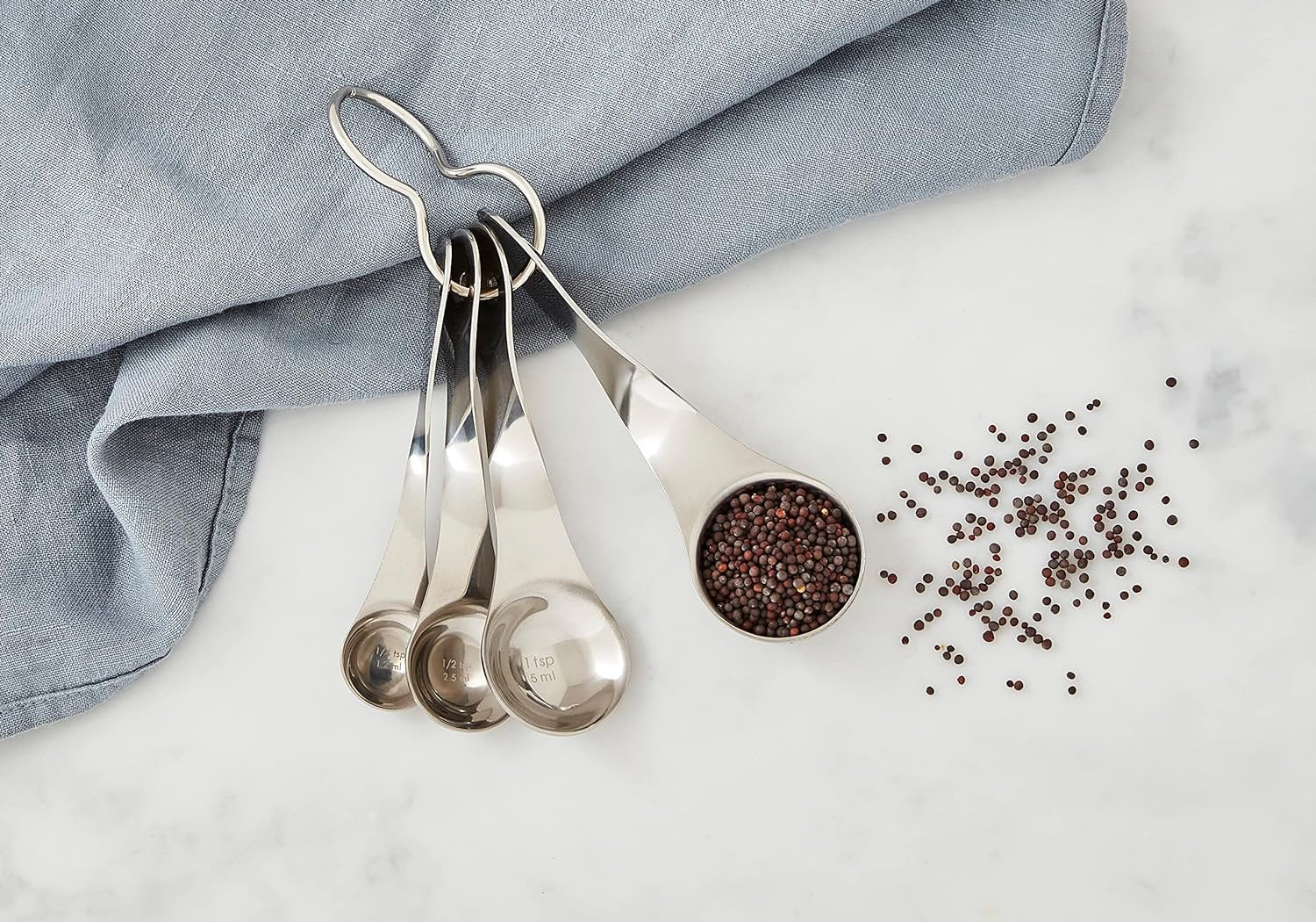 Nambe Twist 4 Piece Measuring Spoons Set in Stainless Steel