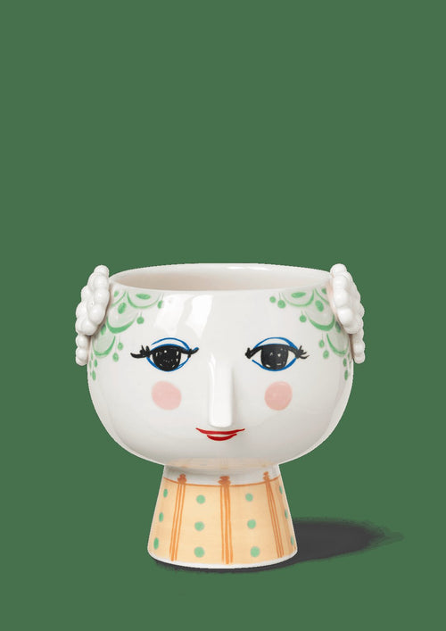 Bjørn Wiinblad Eva Flower Pot on Porcelain Base | Light Green