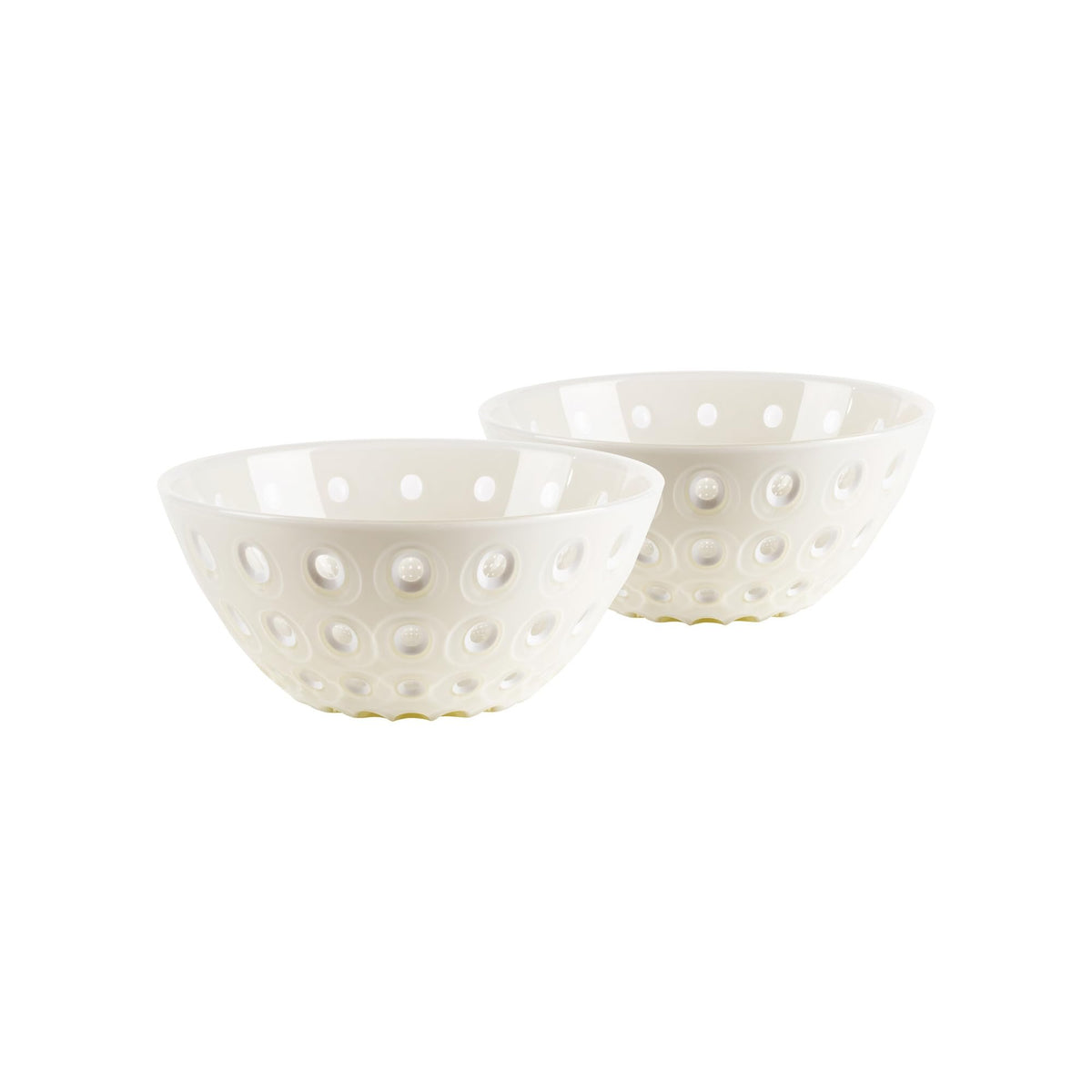 GUZZINI  LE MURRINE - WHITE & WHITE - SET OF 2 SM BOWLS