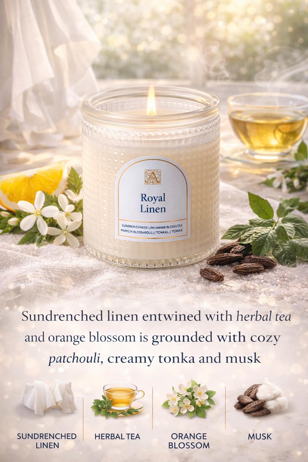 Aromatique, Textured, Elegant Candle 6-oz , Home Fragrance Candle for Relaxing atomosphere, Living Room & Bedroom