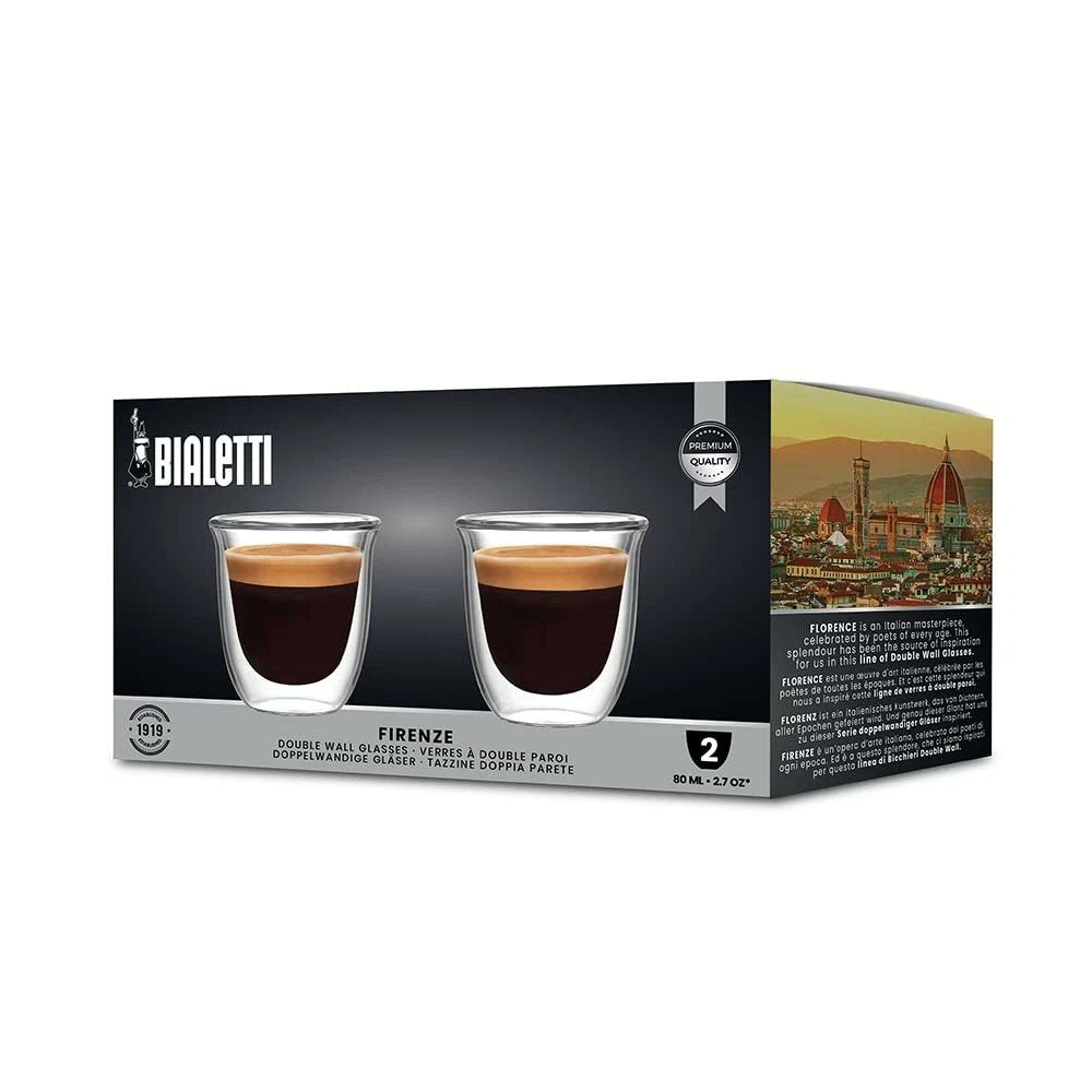 Bialetti Firenze Double Wall Borosilicate Glass Cups | Set of 2