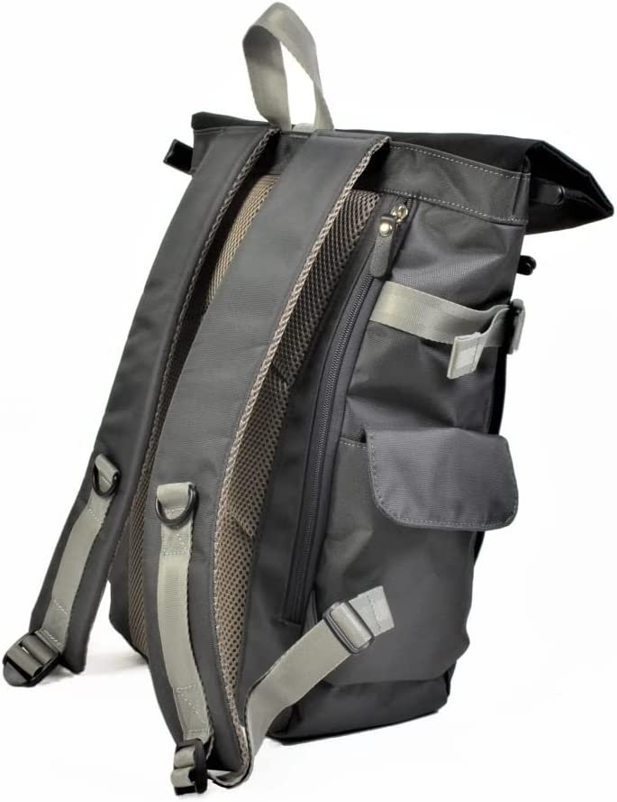 Modern 2-tone rolltop backpack for travel and daily use by Harvest Label