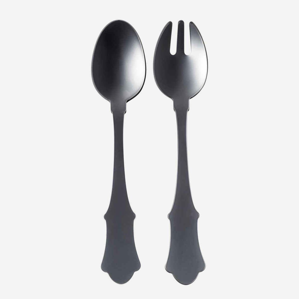 Sabre Paris Honorine Salad Serving Set, 2-Piece Acrylic Servers, Dark Grey, 10-Inch