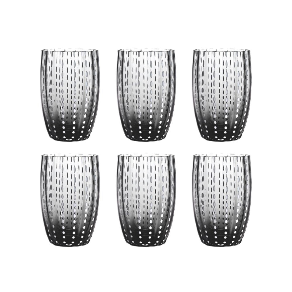 Elegant Dotted Glass Tumblers – Handblown Italian Beverage Glasses