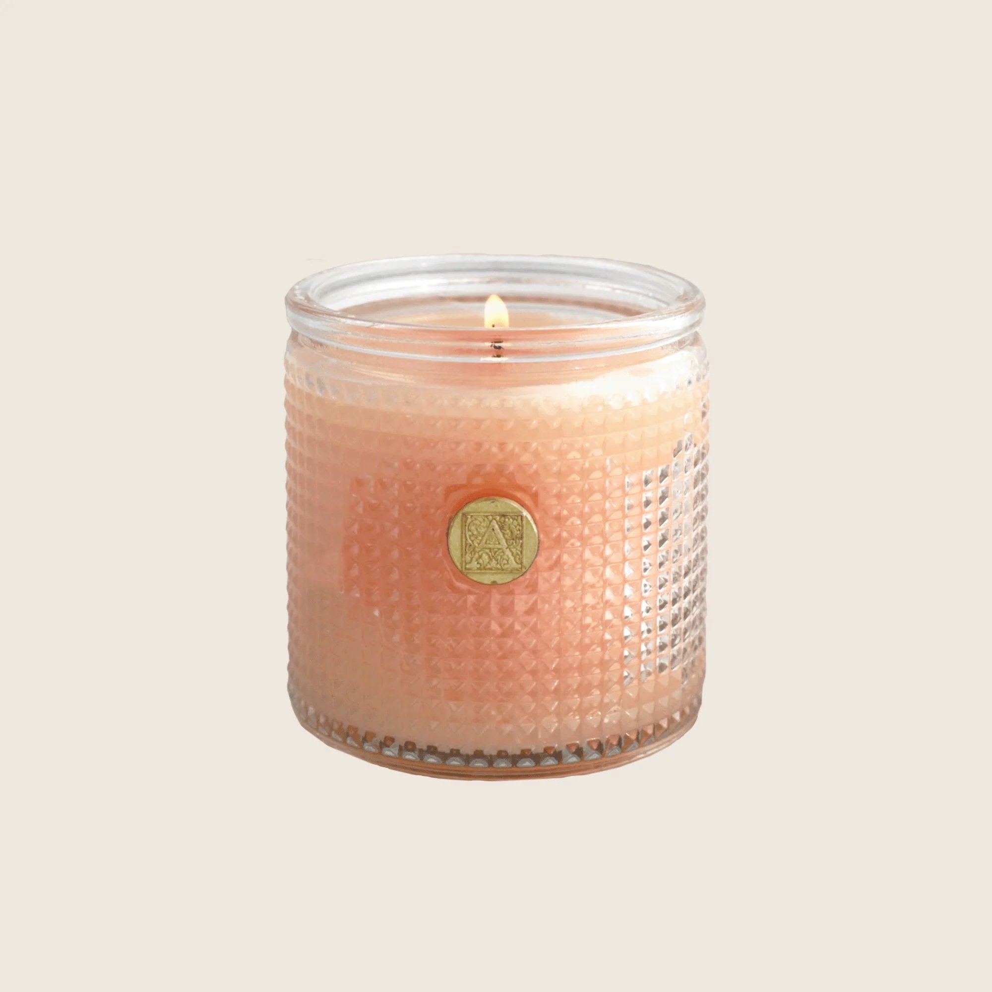 Aromatique NEW Tangerine Dreams Elegant Essentials Textured Glass Candle 6oz - Thumbnail 2