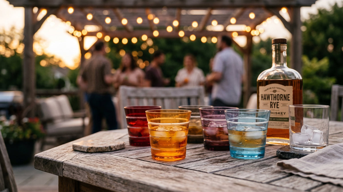 Deshoulières Mixed Color Whiskey Glass Set | Double Old Fashioned | Set of 6