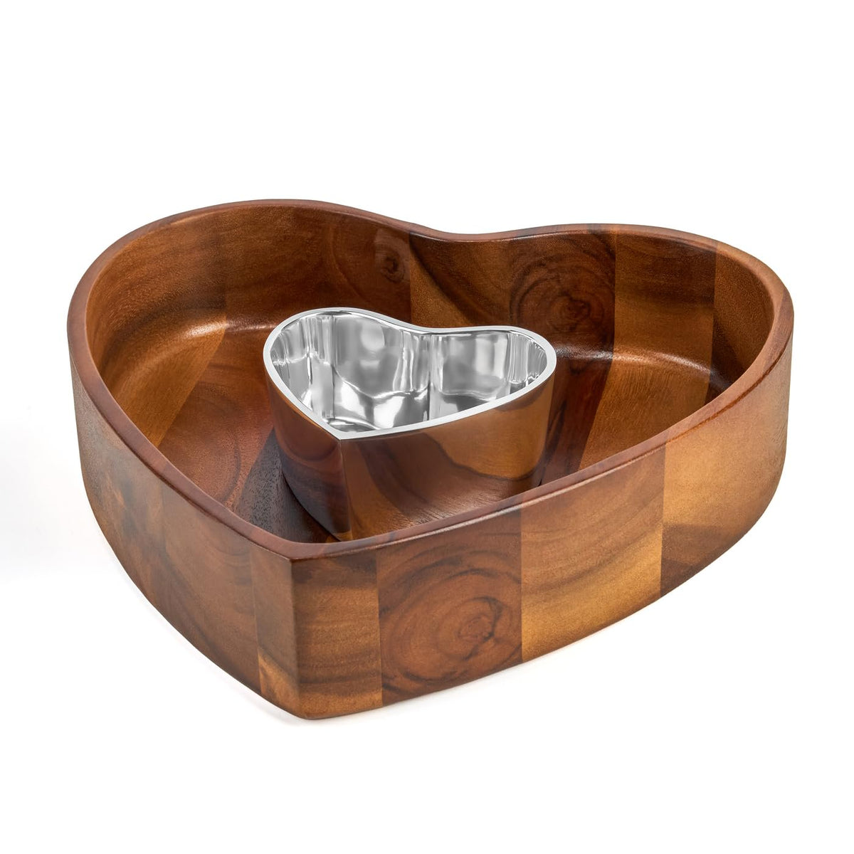 Nambé Heart Chip and Dip Set styled for entertaining