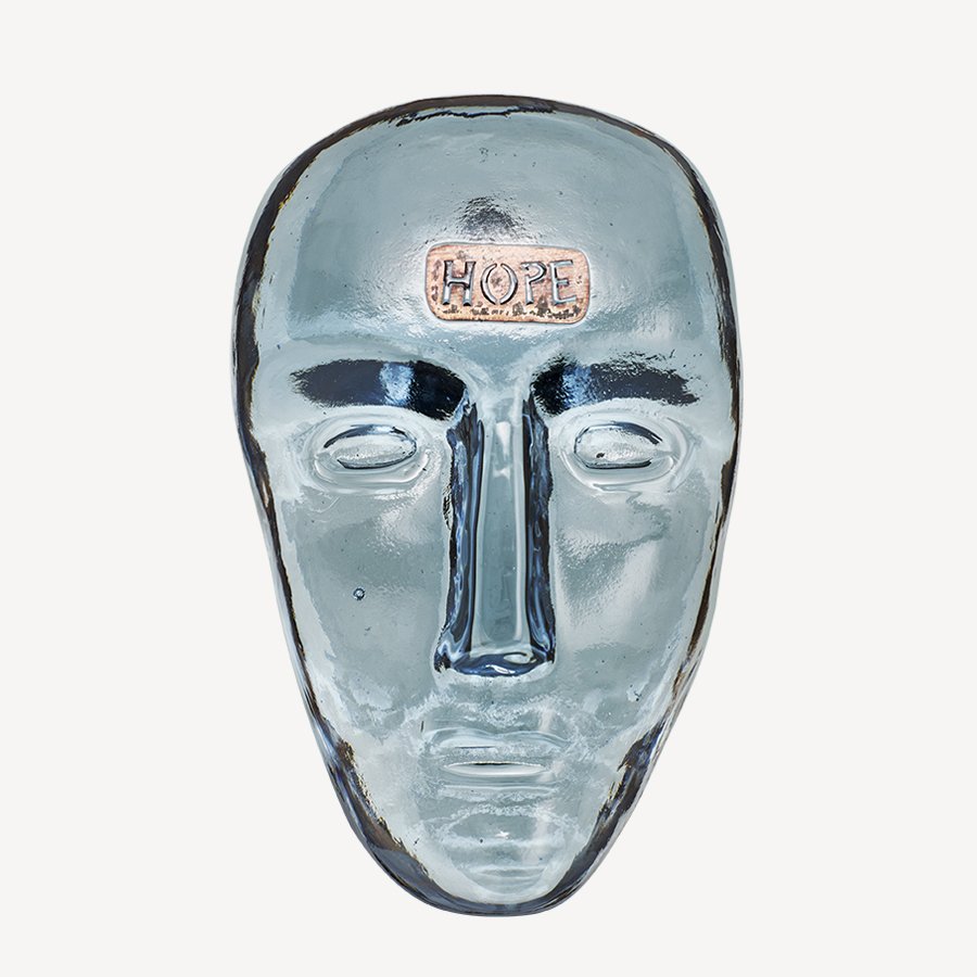 Kosta Boda Companion HOPE Glass Head Sculpture | Bertil Vallien