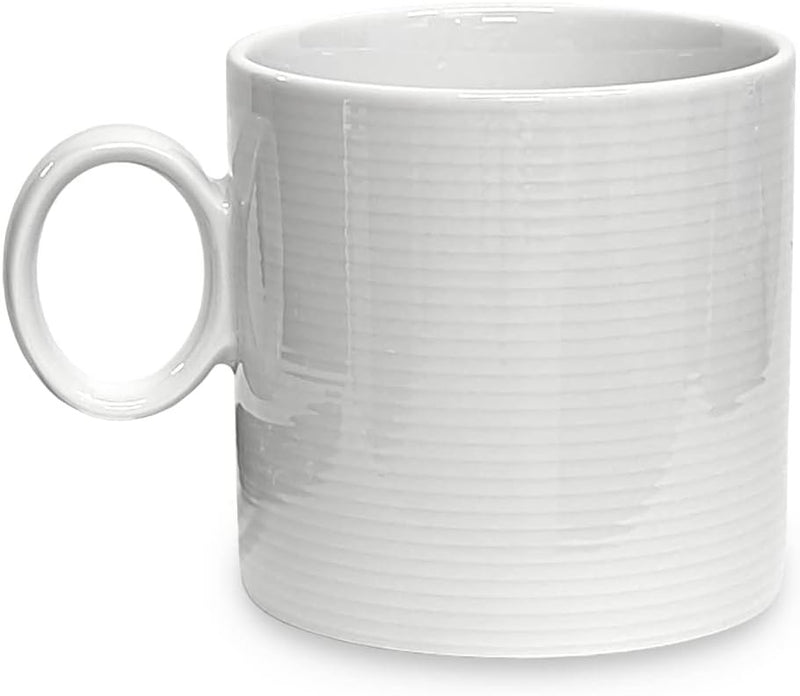 Rosenthal Thomas Loft White Mug – Modern Coffee Cup Made of Porcelain – Unique Design with Concentric Lines – 10 oz