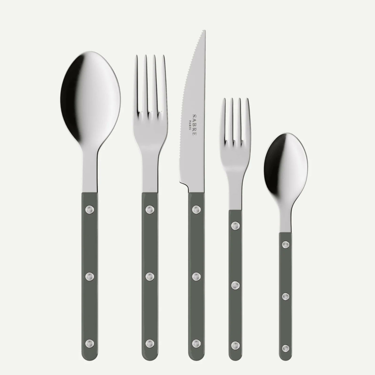 Sabre Paris Bistrot Shiny 5-Piece Place Setting | Dark Grey
