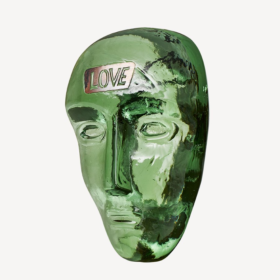 Kosta Boda Companion LOVE Glass Head Sculpture