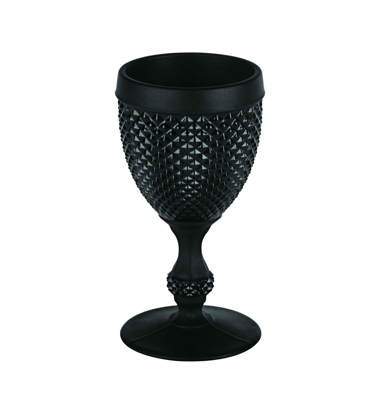 Vista Alegre Bicos Frosted Black Water Goblets (9.5 oz) | Set of 4