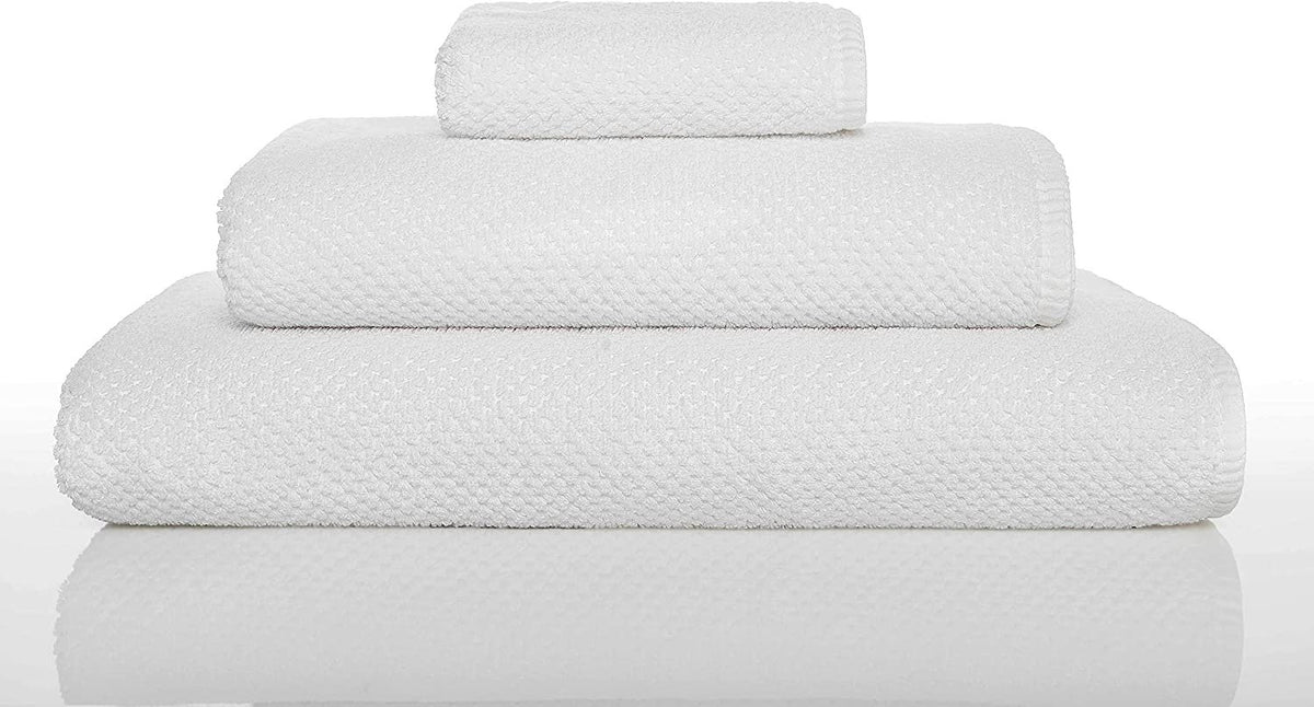 Graccioza Bee Waffle Towel Combed Cotton Collection | White