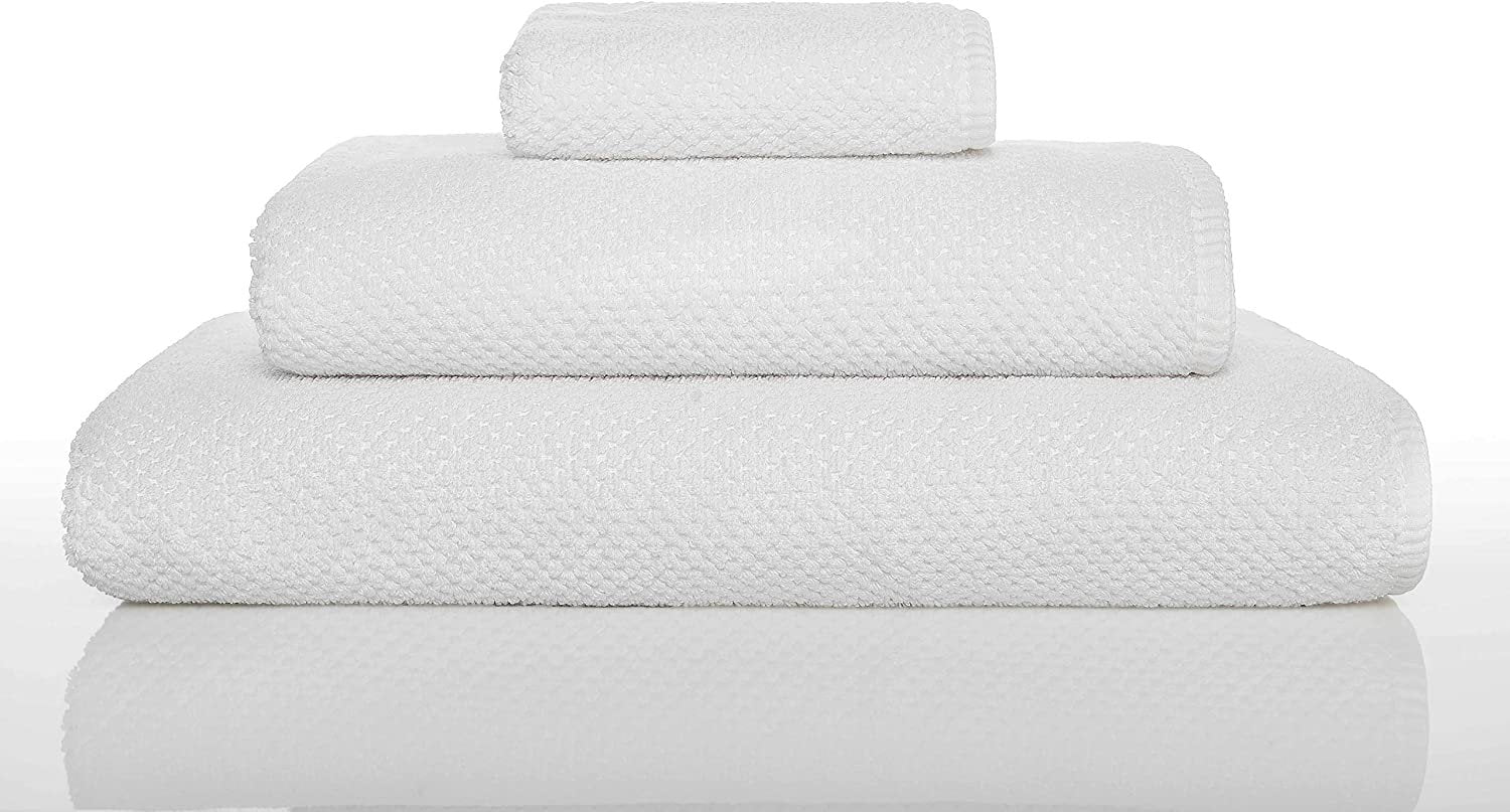Graccioza Bee Waffle Towel Combed Cotton Collection | White