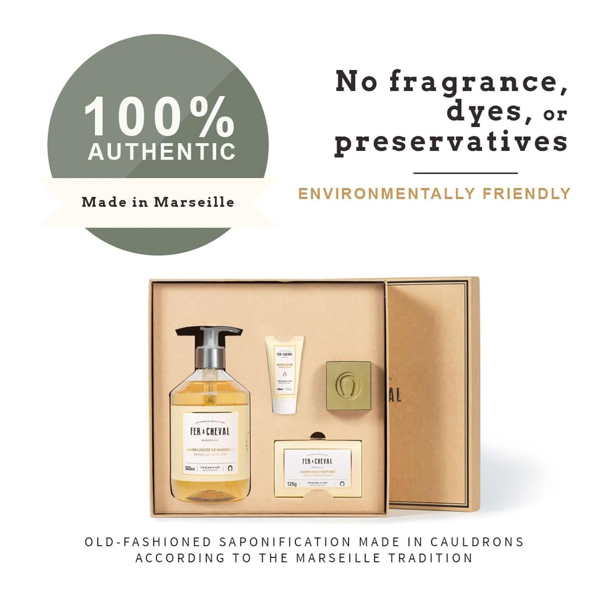 Fer a Cheval White Tea Yuzu Marseille Soap Gift Set Lifestyle Vanity Table Skincare