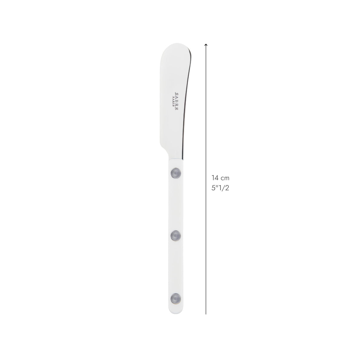Sabre Paris - Set of 2 Spreader Knives 5.5 inches - Bistrot Collection - Perfect for Butter, Tapenades, Spreads - Stainless Steel & Nylon - Dishwasher Safe