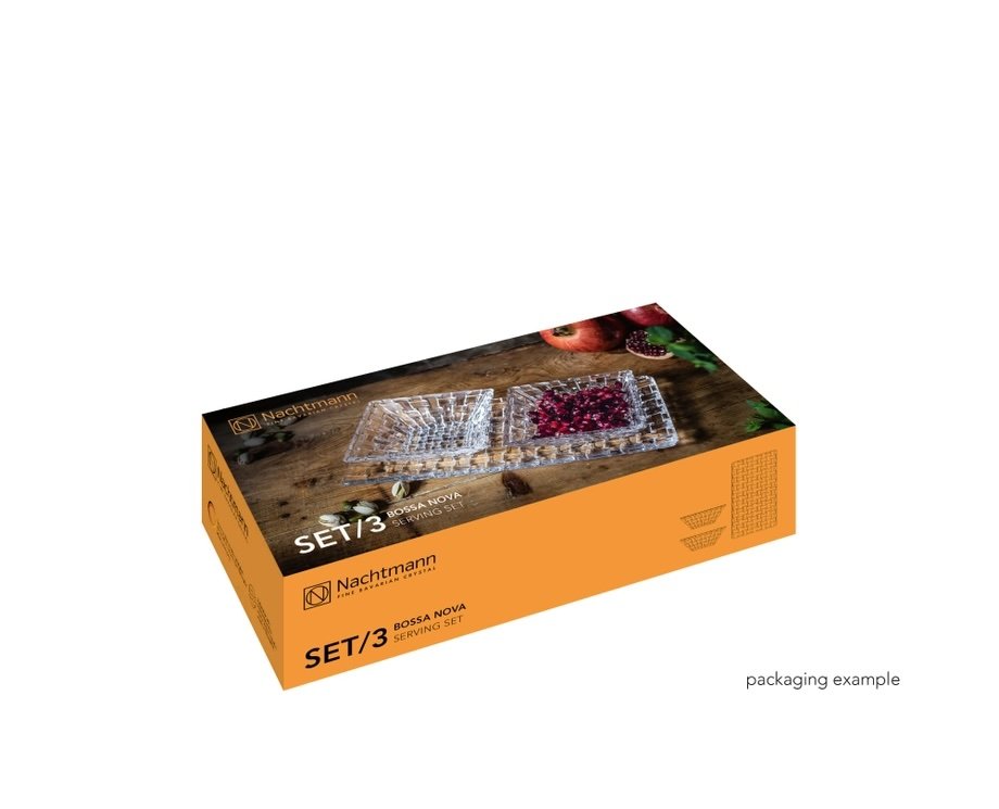 Nachtmann Bossa Nova Crystal 3 Piece Serving Set | Platter & Bowls