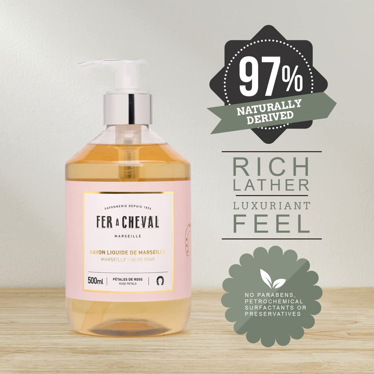 Fer à Cheval Marseille Liquid Soap | Sweet Almond & Coco Oil | 500ml
