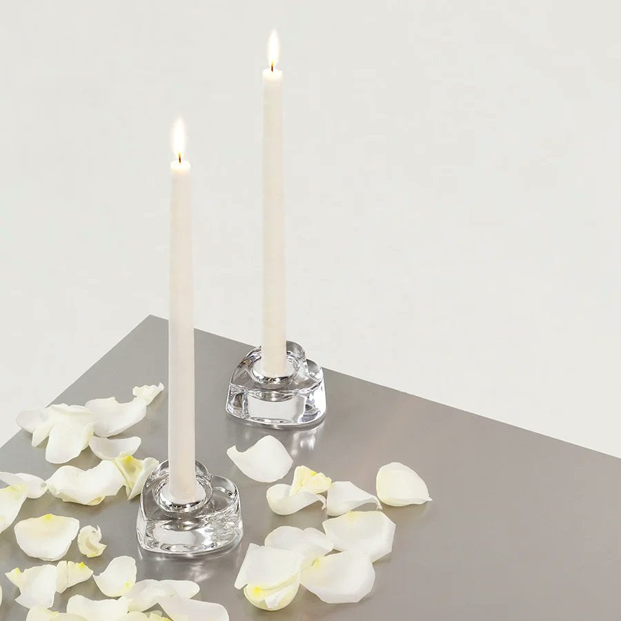Orrefors My Heart Votive close-up showing heart shape and candle glow