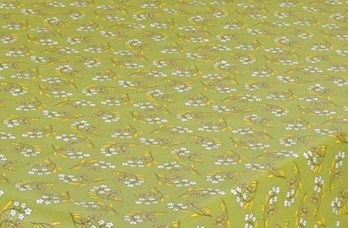Le Cluny Petite Fleur Green Rectangular Tablecloth easy care wipe clean