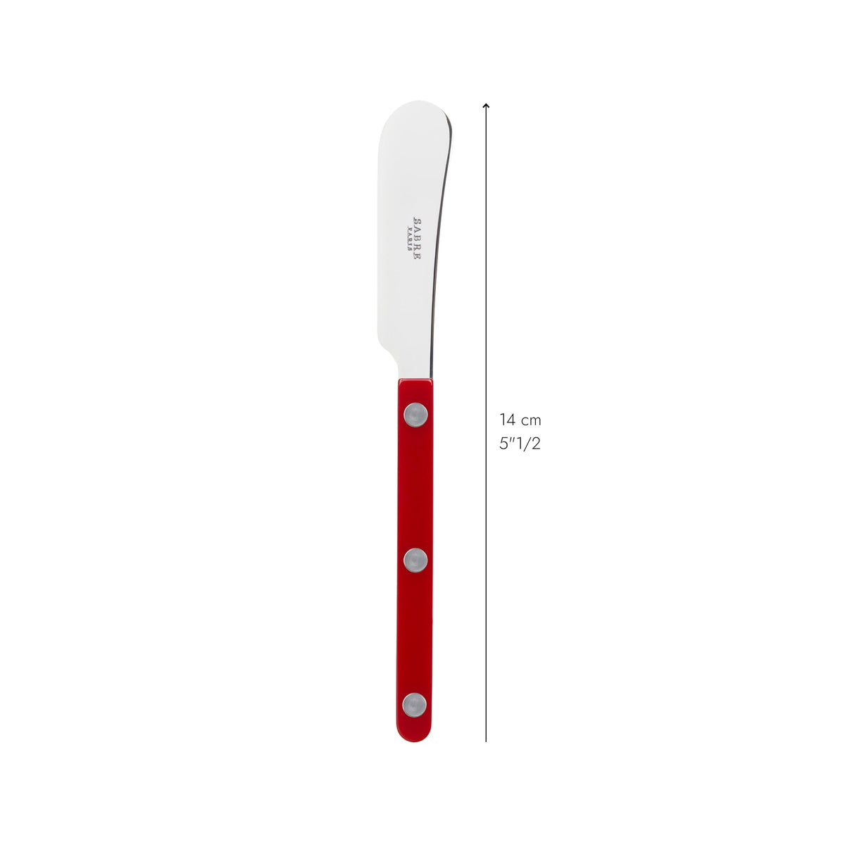 Sabre Paris - Set of 2 Spreader Knives 5.5 inches - Bistrot Collection - Perfect for Butter, Tapenades, Spreads - Stainless Steel & Nylon - Dishwasher Safe