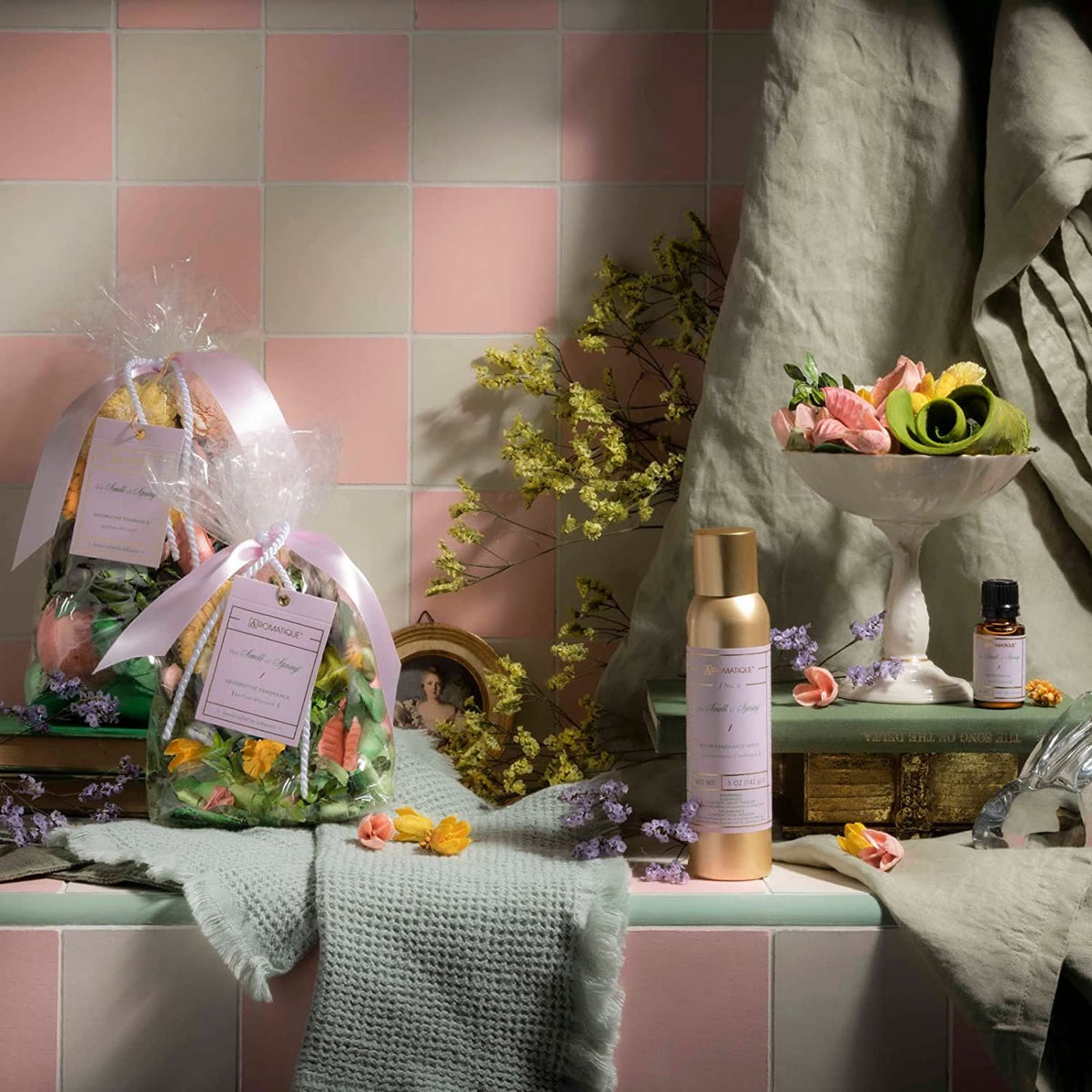 Aromatique The Smell of Spring Aerosol Room Spray 5oz - Home Fragrance, Long Lasting Room Air Freshener Home Spray Deodorizer Xmas Christmas Gifts Notes of Hyacinth, Jasmine, Rose, Vanilla