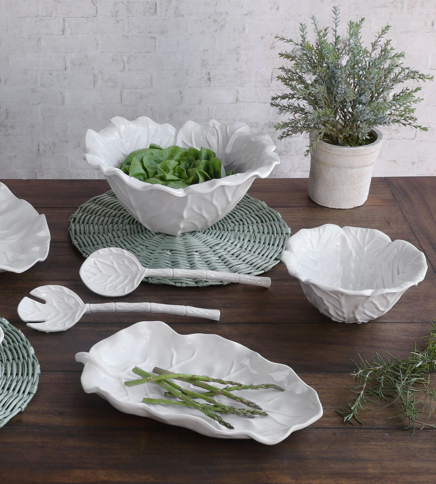 Beatriz Ball VIDA White Lettuce Small Bowl | 8.5"D