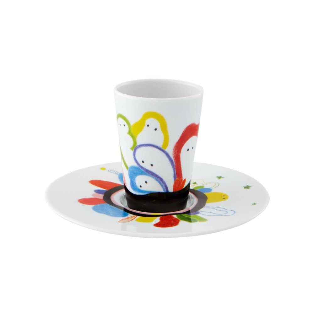 Four porcelain espresso cups and saucers from the Escape Goat collection by Vista Alegre