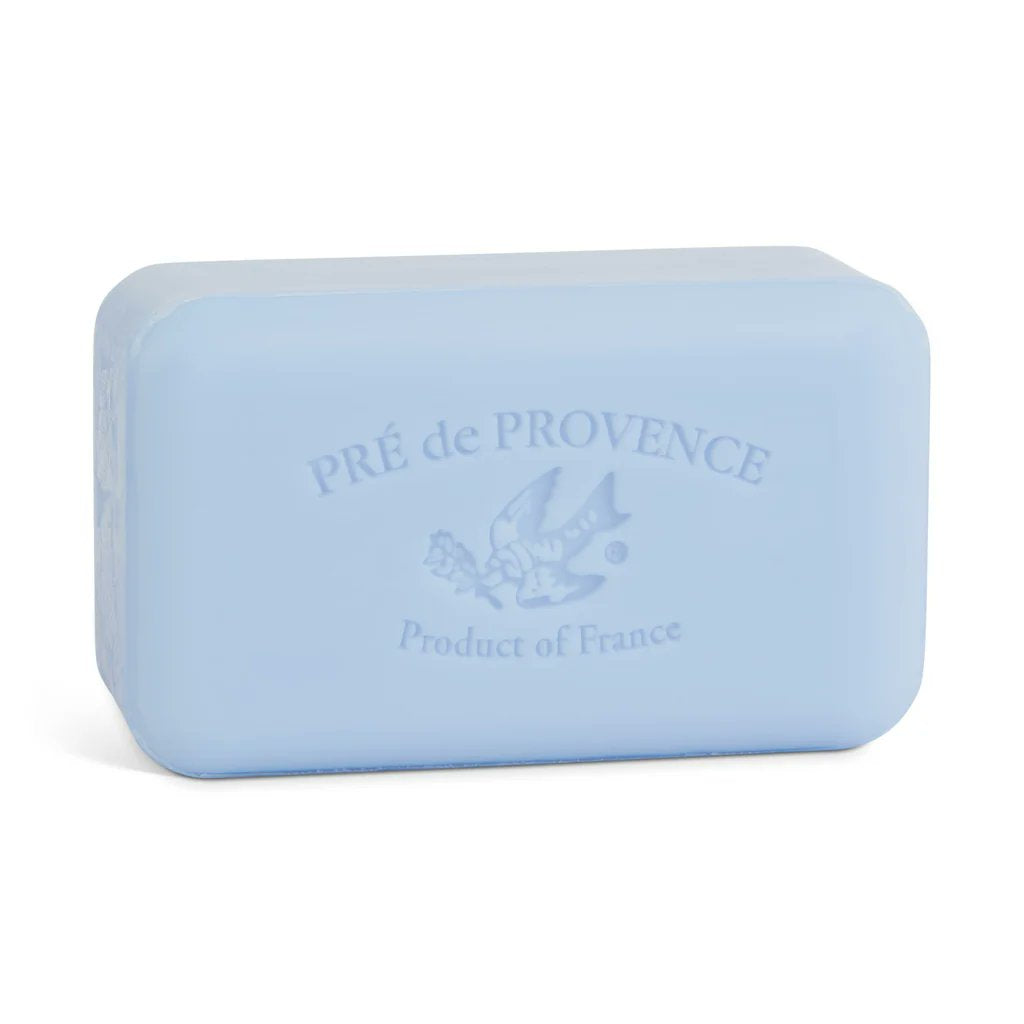 Pre de Provence Ocean Air Soap close-up, shea butter enriched lather