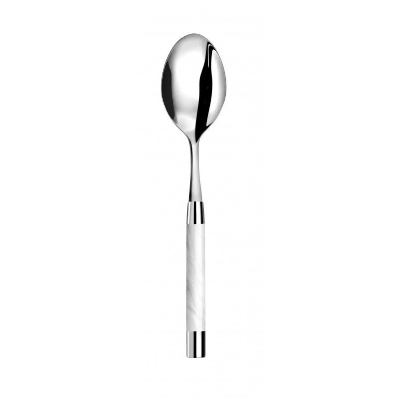 Capdeco Conty Serving Spoon | White Enamel Stainless Steel | Made in France