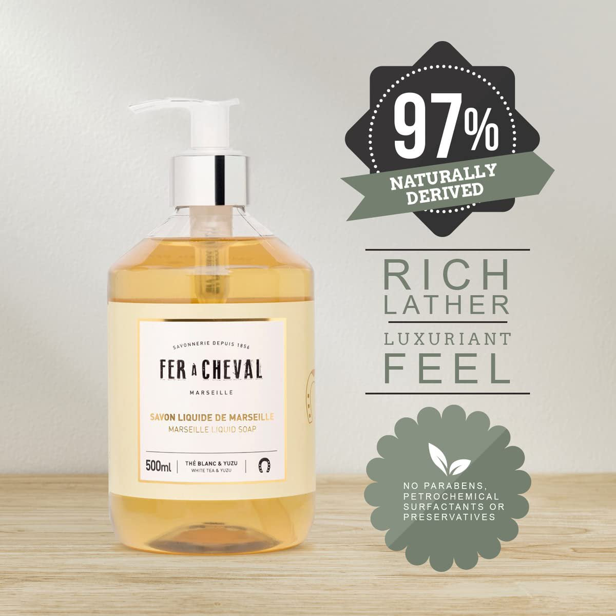 Fer à Cheval Marseille Liquid Soap | Sweet Almond & Coco Oil | 500ml