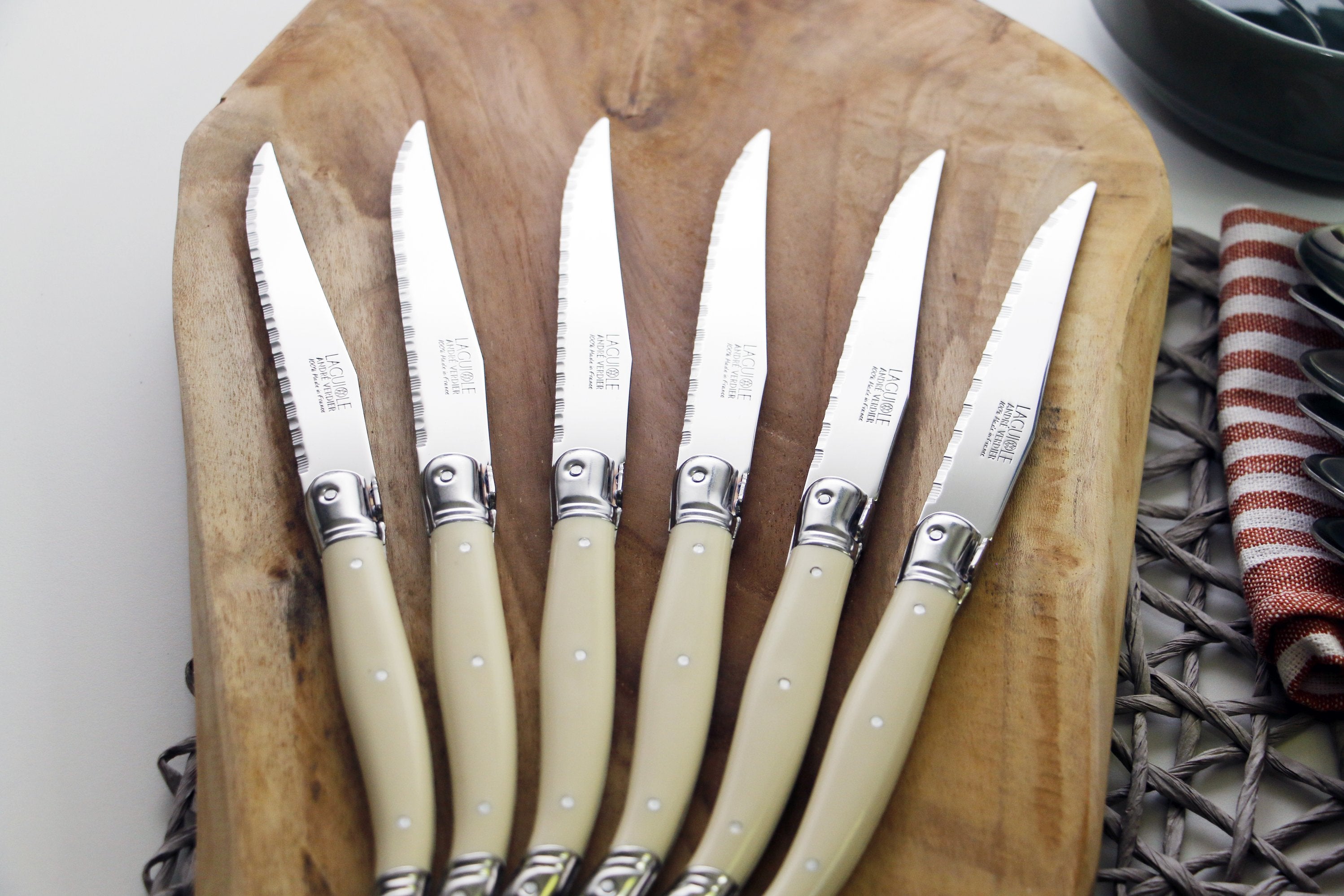 Andre Verdier Laguiole Debutant 6 Piece Steak Knives | Ivory Handle