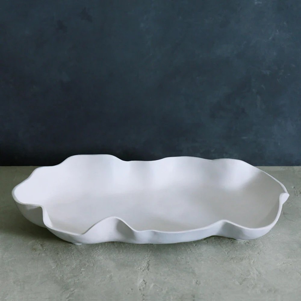 Beatriz Ball Vida Nube Large Platter Luxury White Melamine | Multipurpose Serving Dish Outdoor Indoor