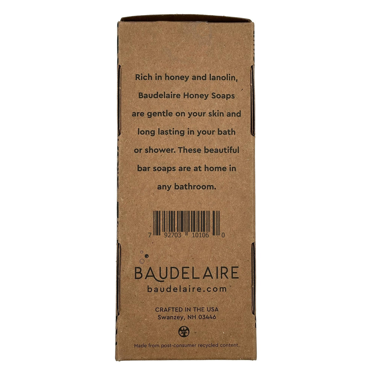 Baudelaire Goat Milk Honey Soap Set - Luxurious Vegetable-Based Bars with 2% Honey, Hydrating Lanolin & Nourishing Goat's Milk, Delicate Floral Scent - Spa Quality (Pack of 6)