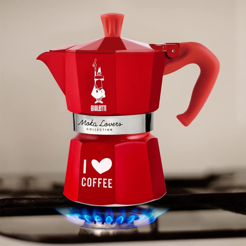 Bialetti Moka Express Italian Espresso Maker 3 Cup – Red Limited Edition