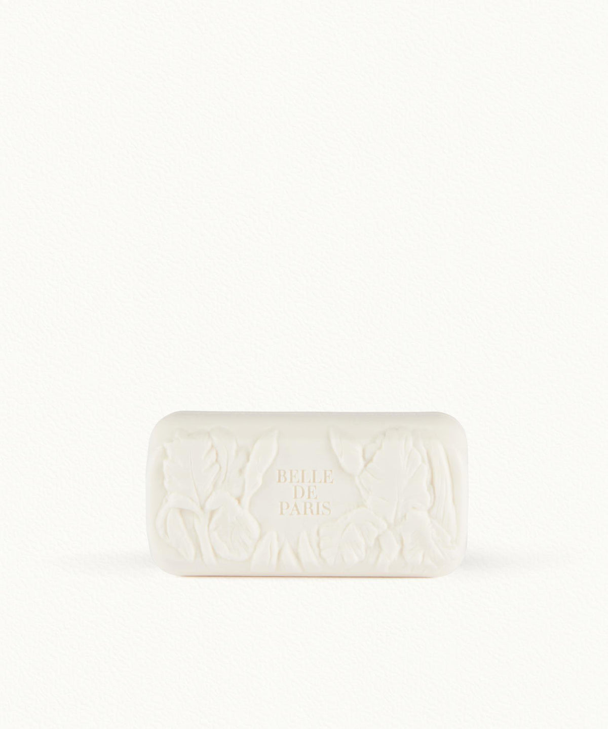 Fragonard Belle de Paris soap bar and packaging on white background