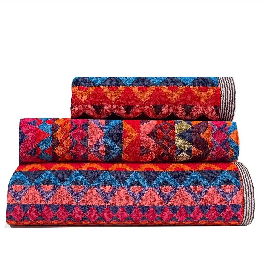 Margo Selby Morecambe Woven Cotton Towels – Bold Striped Design